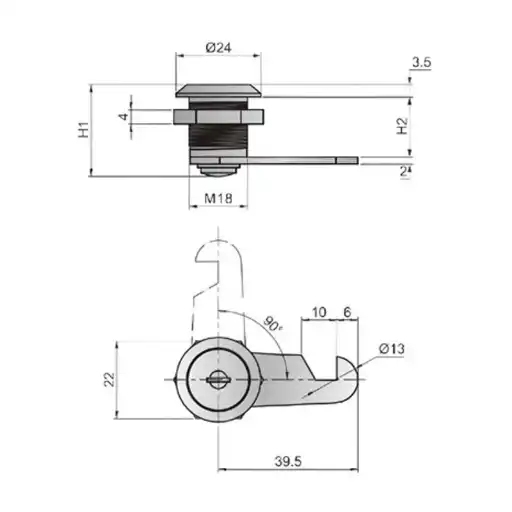 Durable Zinc Alloy Industrial Cam Locks for cabinets of control, power, mail and equipment