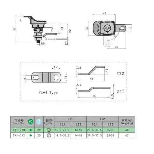 Durable Nylon Head Zinc Alloy Industrial Cam Locks with water proof and damping performance