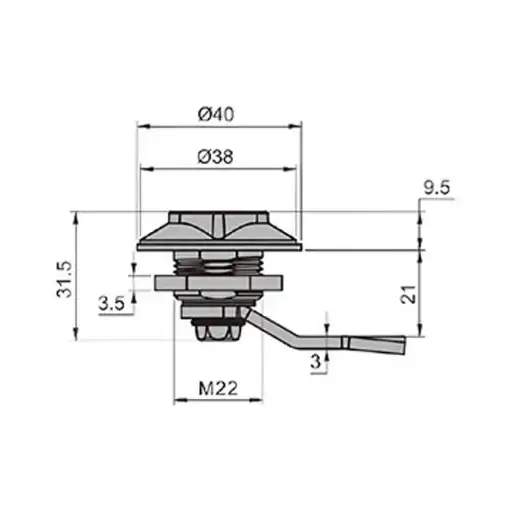 Durable Zinc Alloy Industrial Cam Locks for metal doors with dust proof and water proof performance
