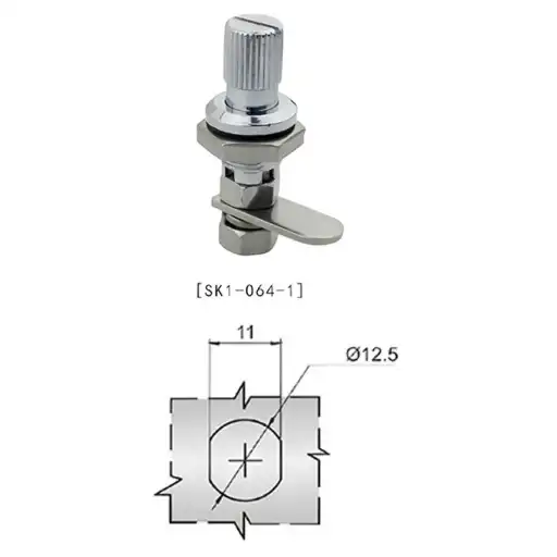 Mini pressing and rotating open zinc alloy camlock cylinder for chassis cabinet and control side door with anti-vibration performance