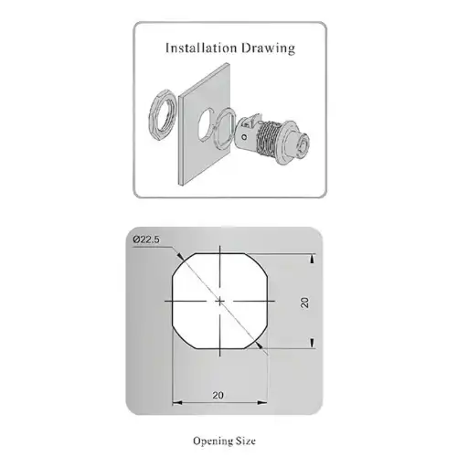 Mini press open zinc alloy camlock cylinder for chassis cabinet and control side door