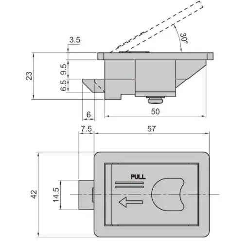 Small inpact closing type paddel lock without cylinder in zinc alloy