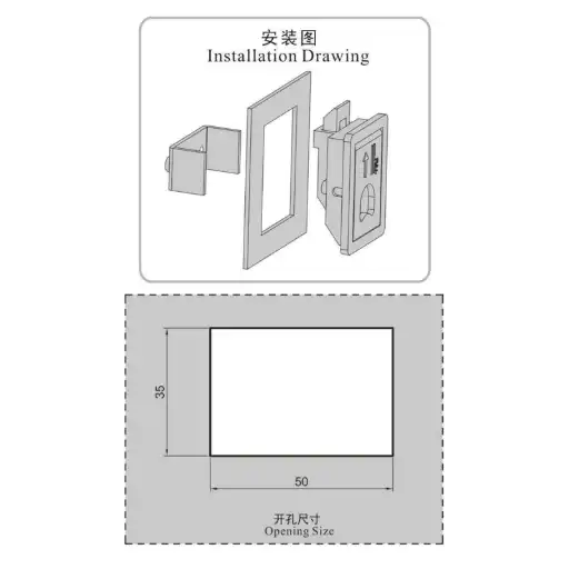 Small inpact closing type paddel lock without cylinder in zinc alloy
