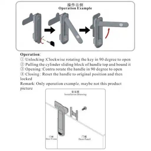 Panel handle lock with compression and pressing function