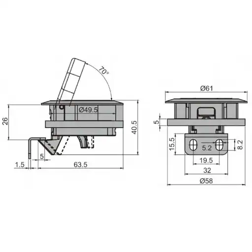 Industrial and machinery pulling latch handle with concealed structure