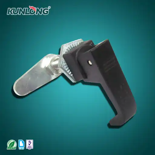 Compressin handle lock with adjustable pawl to fit different door thickness