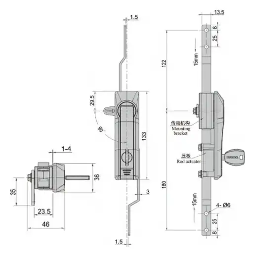 multi point lock with key