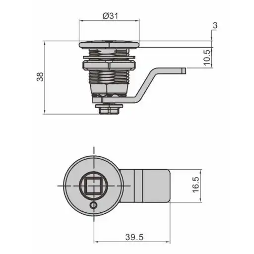 Industrial and machinery IP65 waterproof camlock cylinder with innerspring structure