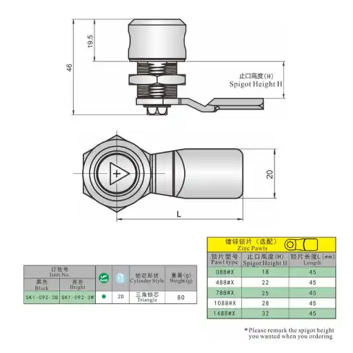 Industrial and machinery camlocks can be added with padlock with various of pawls options