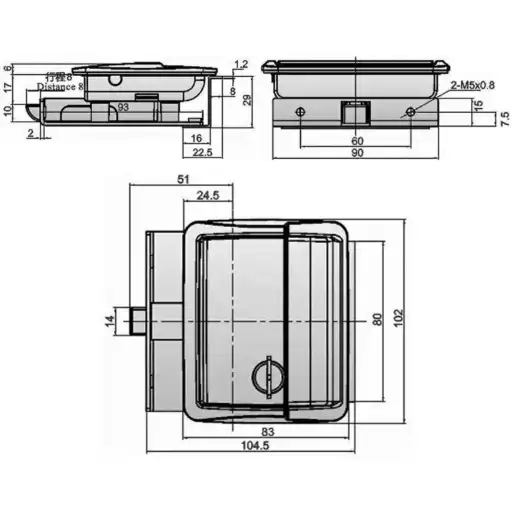 Sofr circular designed paddle latch with lock