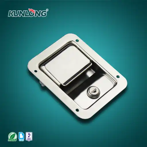 Flat handle designed paddle latch with lock cylinder