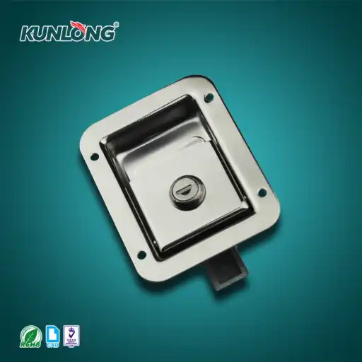 Flat handle designed paddle latch with lock cylinder