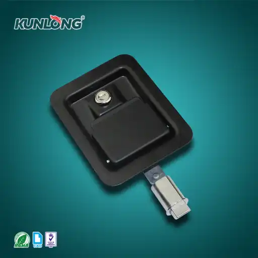 Flat handle designed paddle latch with lock cylinder and base adjustable
