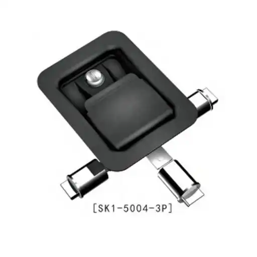 Flat handle designed paddle latch with lock cylinder and base adjustable