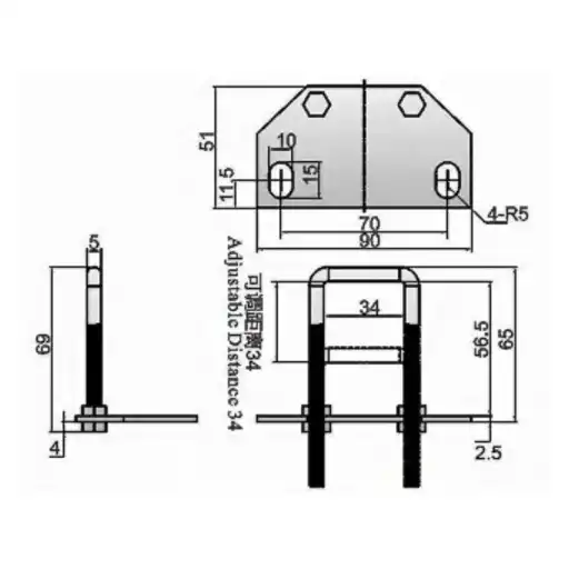 Flat handle designed paddle latch with lock cylinder and base adjustable