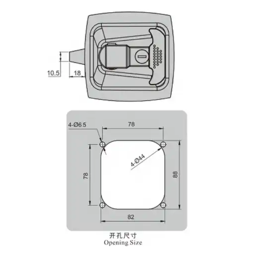Flat handle designed paddle latch with lock cylinder