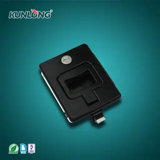 Flat handle designed paddle latch with lock cylinder