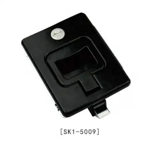 Flat handle designed paddle latch with lock cylinder