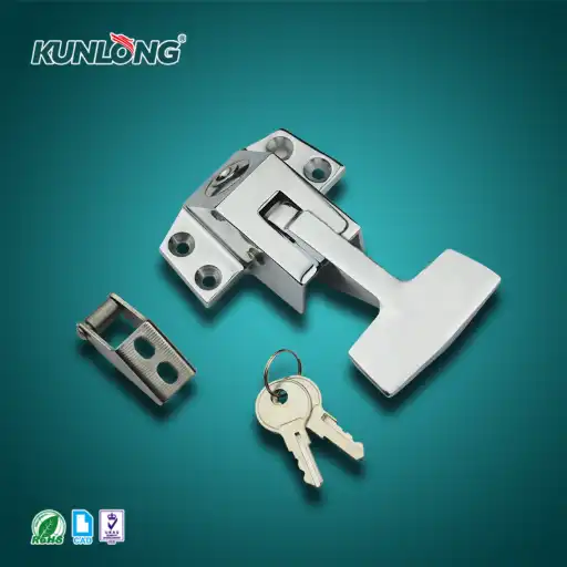 Side mounted handle latch in zinc ally with bright chrom plating