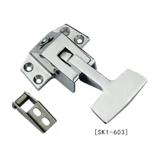 Side mounted handle latch in zinc ally with bright chrom plating