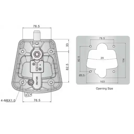 Waterproof and dustproof adjustable paddle lock with black pleastic body