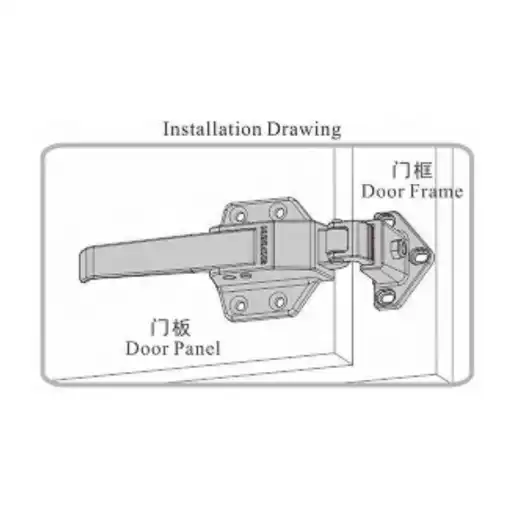 zinc alloy handle latch for freezer convex door