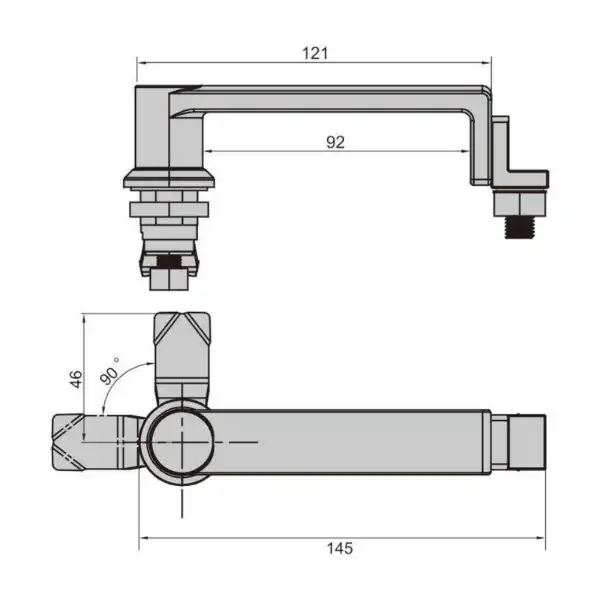 Handle tougue lock in zinc alloy with compression force