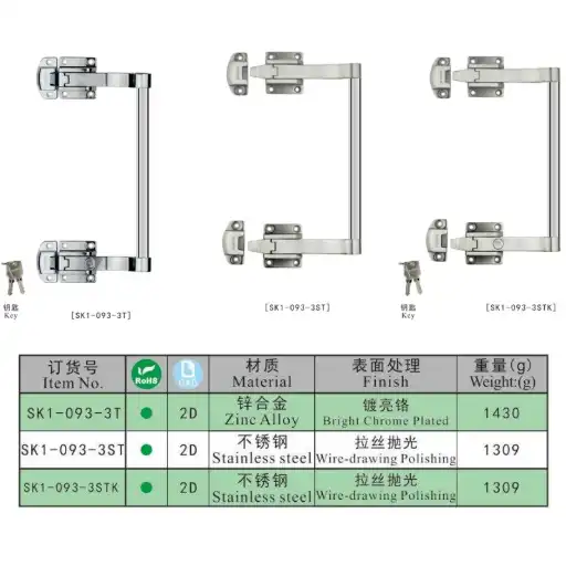 ss handle latch with lever for large heavy doors