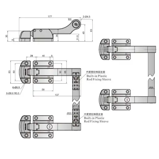 ss handle latch with lever for large heavy doors