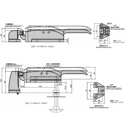 Ergonomically designed handle latch with internal emergency escape device