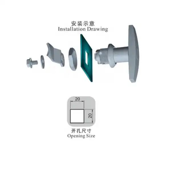 SUS316 Stainless handle lock with or without cylinder