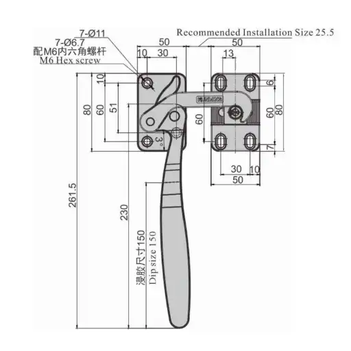 sus304 handle latch with patented design