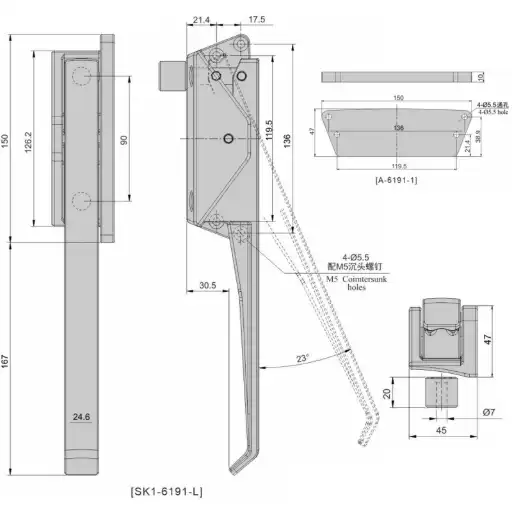 anti-explosion handle latch for high pressure circumastance