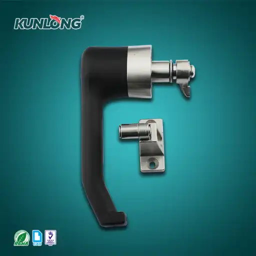 SUS304 stainless steel handle latch with rubber wrapped handl