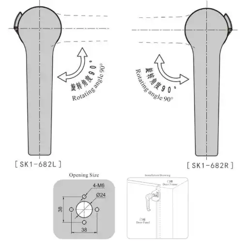 SUS304 stainless steel handle latch with rubber wrapped handl