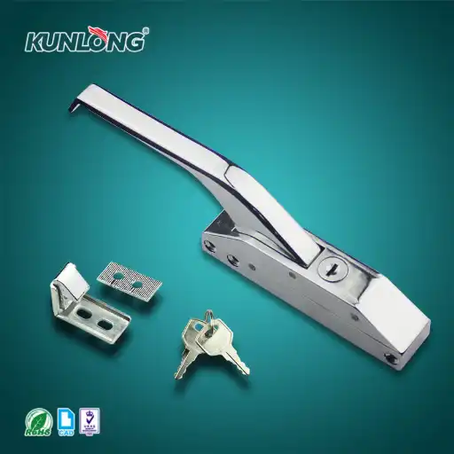 freezer door handle latch with adjustable base height