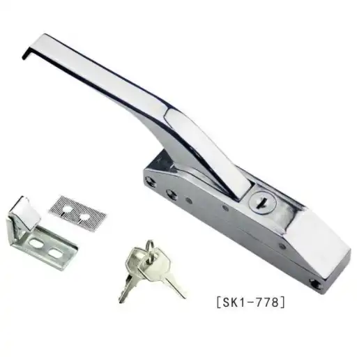 freezer door handle latch with adjustable base height