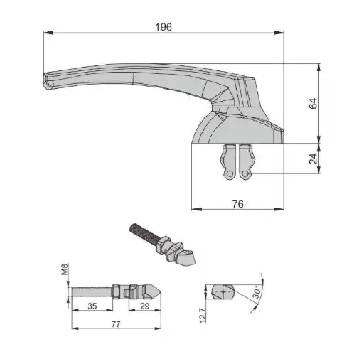 twice opening safety handle latch for steamer