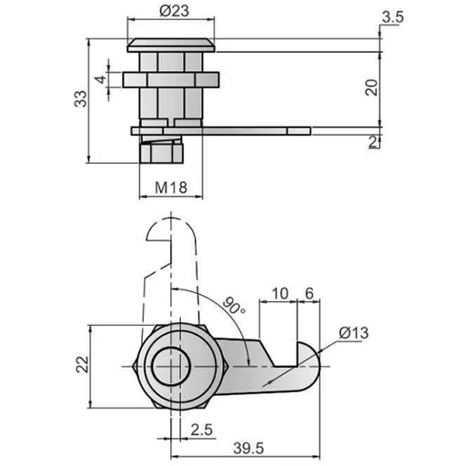 Cam Lock SK1-006-2 for Control box, Power box, Equipment cabinet, Mailbox