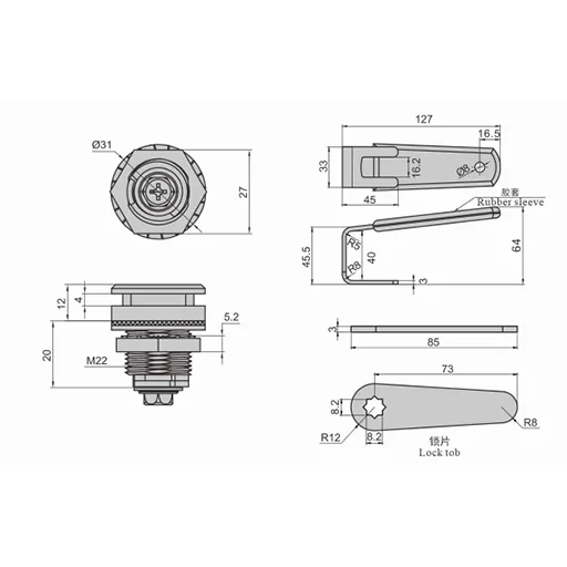 Zinc alloy Cam lock SK1-009